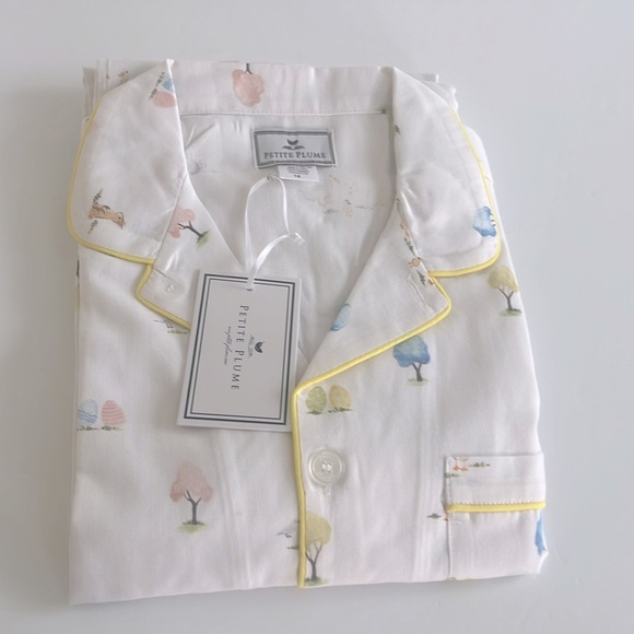 Petite Plume Unisex Flame Resistant Chemical Free Easter Gardens Pajama Set 14 - Picture 5 of 8